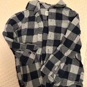 GAP Kids Black and Gray Checkered Shirt